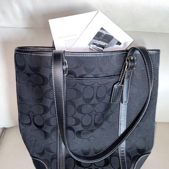 Coach Signature Jacquard & Leather 6612 Tote - Picture 1 of 10